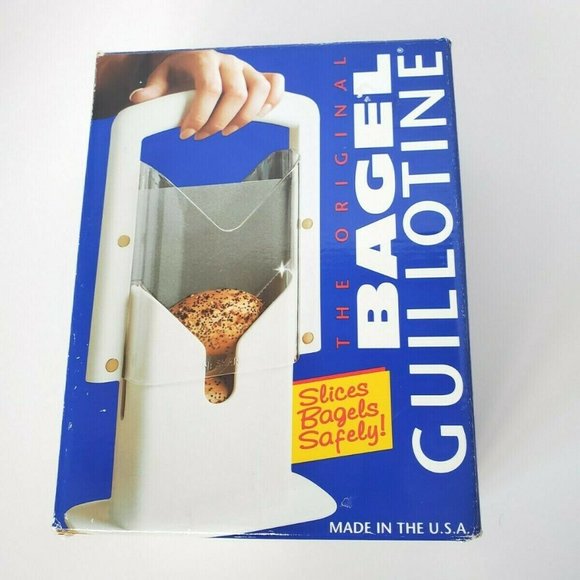 Bagel Biter Slicer Cutter "The Original Bagel Guillotine" White Safe Easy To Use - Picture 1 of 11